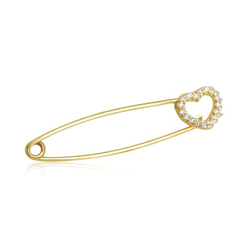 סיכת בטחון לעגלת תינוקות לב זרקונים