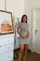 שמלת קנדל כיווץ קאט אאוט