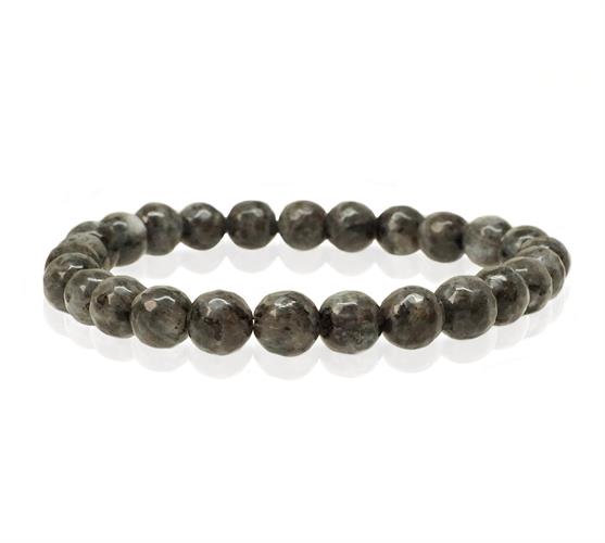 צמיד לגבר אופנתי אבני לברודוריט שחורות