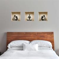 שלישיית נישות פסלים שחורים דגם 502