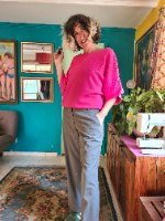 מכנסיים אפורים מתרחבים מידה XL