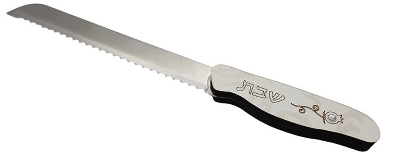 סכין לשבת עם ידית עץ ועיטור שבת