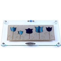 קרש חיתוך / מגש מלבני גדול טוליפים מרקש זהב