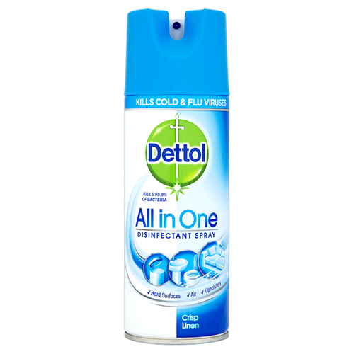 Dettol  דטול ספריי חיטוי למשטחים משמיד 99% מהחיידקים בניחוח כביסה 400 מל