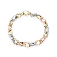 צמיד זהב חוליות ב3 צבעים לאישה