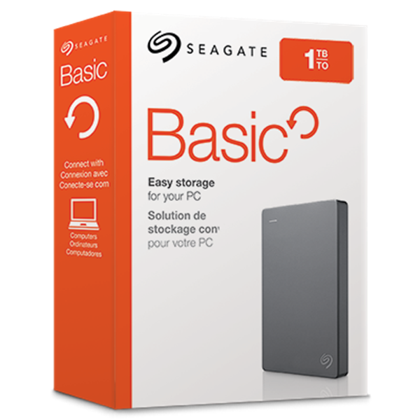 כונן גיבוי נייד Seagate Basic בנפחים 1/2/4/5TB בחיבור USB3