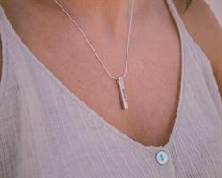 N-04 שרשרת כסף עם תליון לחריטה בהתאמה אישית N-4