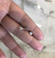 עגילי יהלומים צמודים 0.65 קראט בזהב 14 קאראט