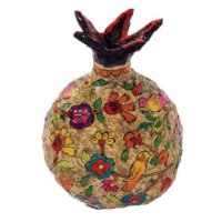 רימון קישוט מעיסת נייר עיטור טבעי