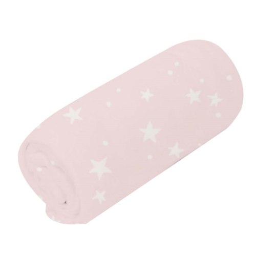 סדין ג'רסי למיטת תינוק 80*135 ורוד כוכבים