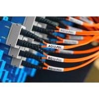 סרט סימון למינציה שחור על רקע לבן Dymo 1868710 Laminated Cable Wrap XTL Tape 21x51mm