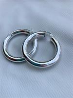 עגילי חישוק עבה כסף XL