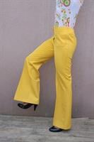 מכנסי סבנטיז צהובים מתרחבים מידה S