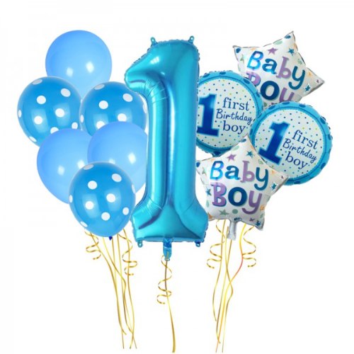 סט בלונים יום הולדת שנה לבן