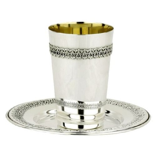סט קידוש כסף טהור דגם בלז פיליגרין