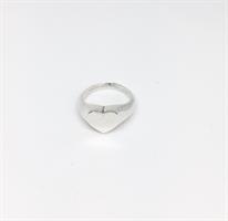 טבעת לב חותם זרת כסף