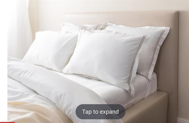 סט מלא זוגי כותנה מצרית  צבע שמנת