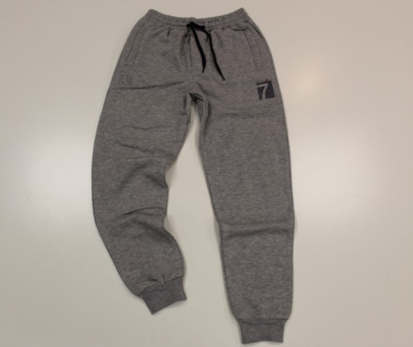 מכנס פוטר הדפס כיס 7 אפור בהיר