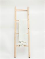 שמיכת פונפונים לבנה L