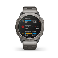 שעון דופק Garmin fenix 6X Pro Solar Edition Titanium With Vented Titanium Bracelet