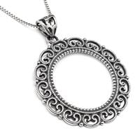 תליון מכסף עגול מעוצב עיטורים T5910