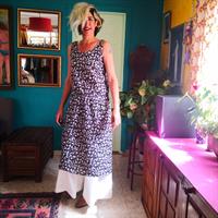 שמלת כותנה הודית בשחור לבן מידה L