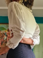 חולצת קרופ כותנה לבנה מידה S/M