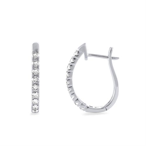 עגילי זהב לבן 14 קראט משובצים חצי קראט יהלומים