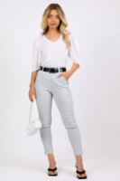 מכנס מייגן  מחטב פסים אפור