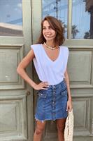 חצאית ג'ינס כפתורים