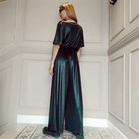 אוברול סאשה פויל שחור + מסכת פס תחרה מתנה