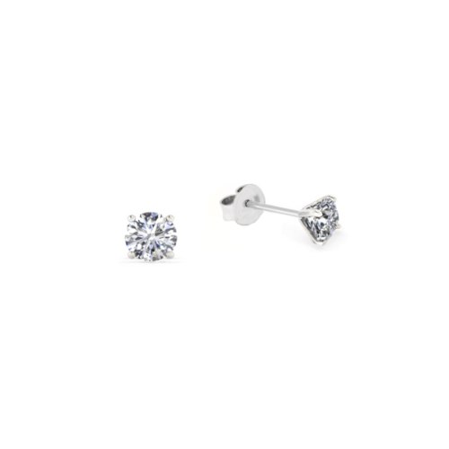 עגילי יהלום צמודים זהב צהוב