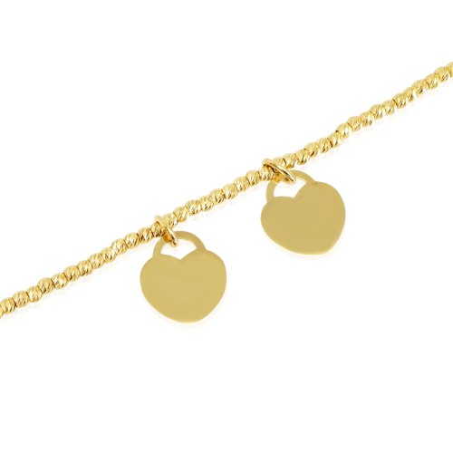 צמיד כדורים מזהב 14 קראט | צמיד זהב בשלושה צבעים