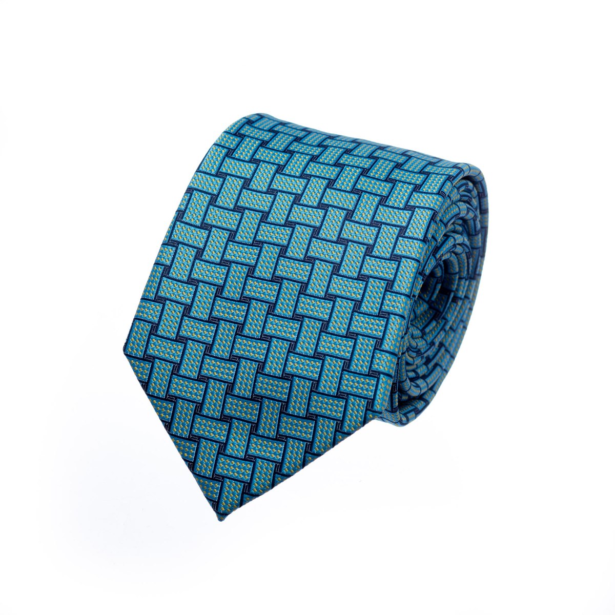 עניבה שתי וערב תכלת כחול