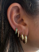 עגילי חישוק פלורי זהב 14 קראט