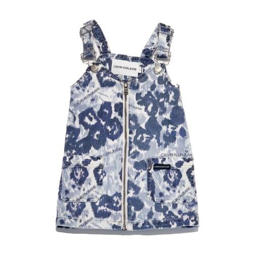 שמלת ג׳ינס מנומר תכלת CALVIN KLEIN