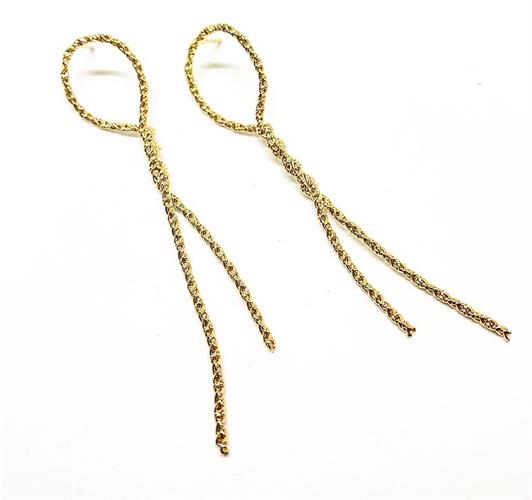 עגילי חבל גדול זהב