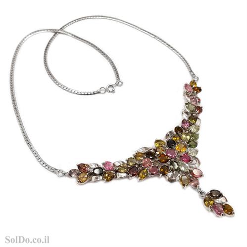 רביד מכסף משובץ אבני טורמלין צבעוניות T6069 | תכשיטי כסף | תכשיטי ערב