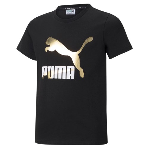 טי שירט שחורה PUMA לוגו זהב - 3-14 שנים