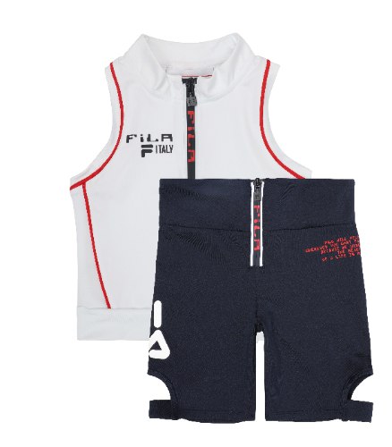 חליפת ספורט לבנה עם טייץ בייקר FILA - מידות 6-16