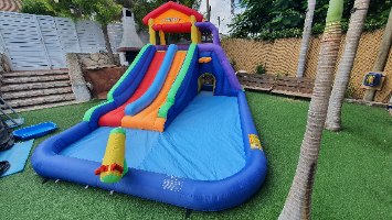 מתקן קפיצה מתנפח רטוב עם מים בית המגלשות - W5034 מבית Jumpy Jump העולמית -קפיץ קפוץ