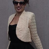 עליונית תחרה מהודרת בצבע שמנת  מידה S/M