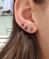 עגילי יהלומים שחורים בחיתוך משולש 1.0 קראט