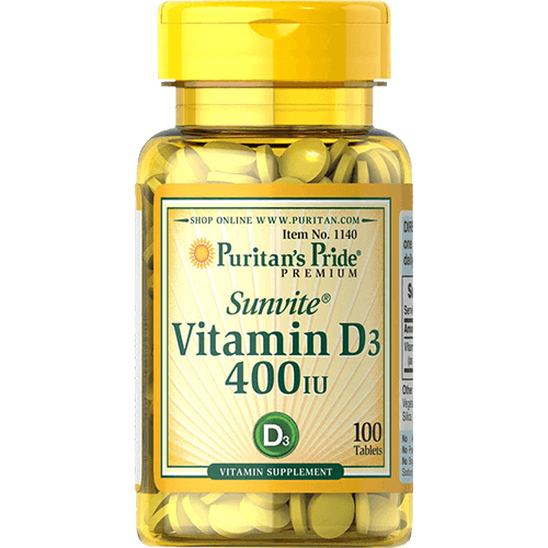-- ויטמין D-3  --  מכיל 100 טבליות  |  400 יחבל  Puritan's Pride
