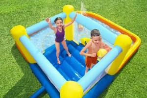 מתקן קפיצה מתנפח טרמפולינה מתנפחת + בריכת מיים בסטוואיי BESTWAY 53381 - קפיץ קפוץ