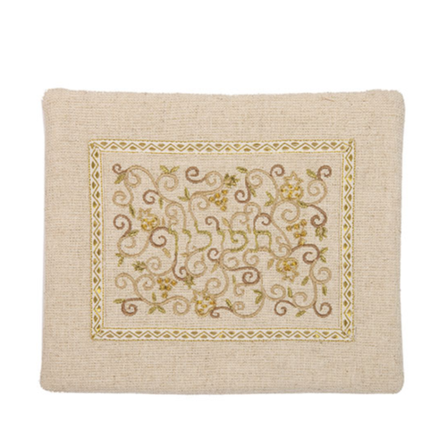 כיסוי תפילין אמצע רקום - פשתן