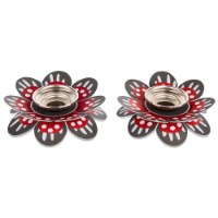 פמוטים לשבת דגם פרח גבוה אפור-אדום