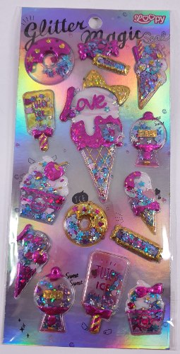 מדבקות LOOPY פאפי גליטר - גלידות שייקר