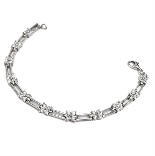 צמיד כסף טניס מעוצב משובץ אבני זרקון  Z3030 | תכשיטי כסף 925 | צמידי כסף