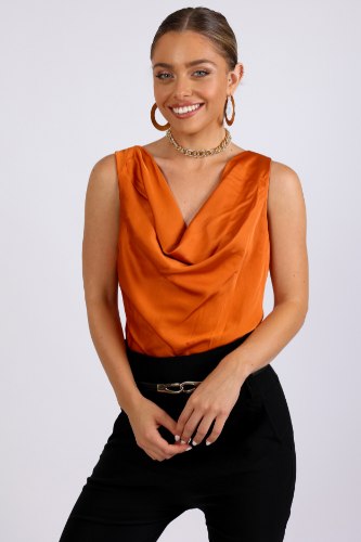 חולצת ערב גלורי כתום/שחור